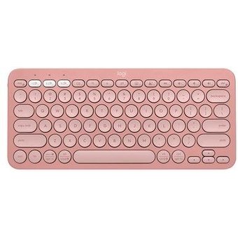 Teclado Sem Fio Logitech, Bluetooth e USB, Pebble Keys 2 K380s, Easy-Switch e Pilha Inclusa, Rosa - 920-011791