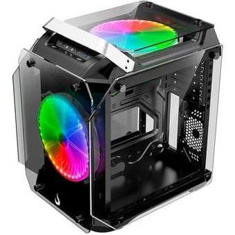 Gabinete Gamer Rise Mode Zeus Glass 02, Mid Tower, ARGB, Frontal e Lateral em Vidro, 2 Fans 200mm, Preto - RM-CA-ZE-02-ARGB