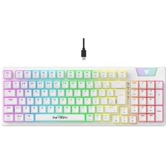 Teclado Mecanico Gamer Force One Yari, RGB, Switchs Gateron Amarelo, Keycap Personalizável, Hotswap, Cabo Removível, Branco - FR.TC.YA.01