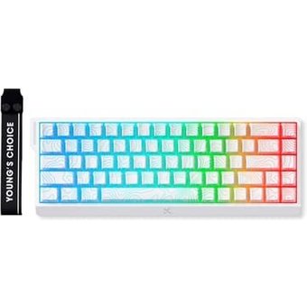 Teclado Magnético Gamer MCHOSE Ace 68 Hall Effect, RGB, Switch Magnético Uranus eSports, Topográfico, Branco - MC-Ace68-16