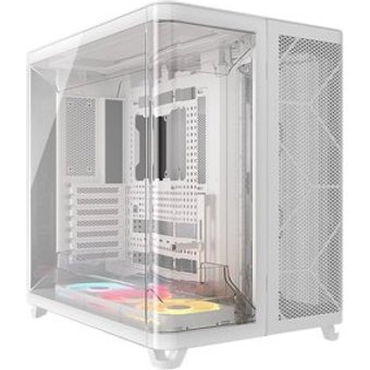 Gabinete Gamer Corsair AIR 5400, Mid-Tower, E-ATX, LX-R iCUE LINK, 3x Fans, Lateral e Frontal em Vidro Temperado, Branco - CC-9011321-WW