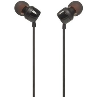 Fone de Ouvido Intra-Auricular JBL Tune 110, com Fio e Microfone, Pure Bass, Preto - JBLT110BLKE