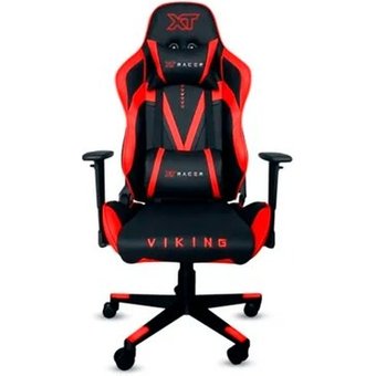 Cadeira Gamer XT Racer Viking Series, Até 120Kg, Reclinável, Com Almofadas, Cilindro de Gás Classe 4, Couro PU, Preta e Vermelha - XTR-013