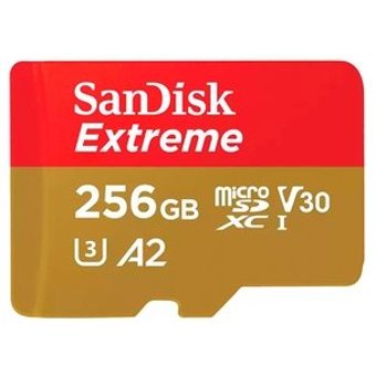 Cartão De Memória SanDisk, 256GB, MicroSD Classe U3, 190MB/s Extreme - SDSQXAV-256G-GN6MA