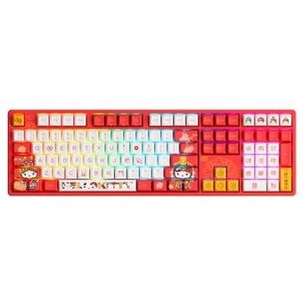 Teclado Mecânico Gamer Akko, RGB, Switch Princess Linear, Keycaps JDA, 5108S, Hello Kitty - 6925758618229