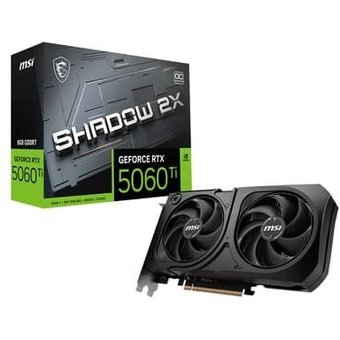 Placa de Vídeo MSI GeForce RTX 5060 Ti 8G SHADOW 2X OC PLUS NVIDIA GeForce, 8GB GDDR7, 128-bit - G506T-8S2CP