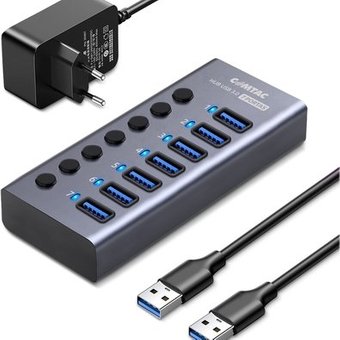 HUB Comtac Power Switch USB-A 3.0, para 7x USB-A 3.0, Alumínio - 24129450