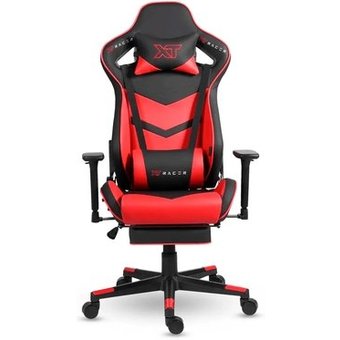 Cadeira Gamer XT Racer Taycan, Até 130Kg, Apoio de Pés, Retrátil, Braço 3D, Cilindro de Gás Classe 4, Couro PU, Preta e Vermelha - XTR-047