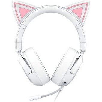 Headset Gamer Razer Kraken Kitty V3 X, RGB Chroma, Iluminação nas Orelhas, USB, Branco - RZ04-05350300