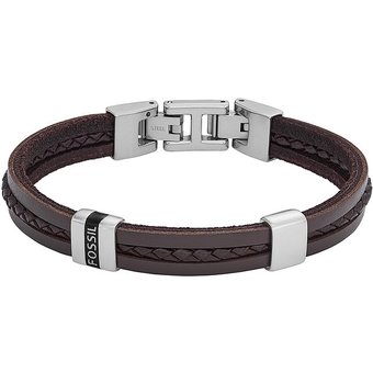 Fossil Armband JF04133040 Leder, Edelstahl