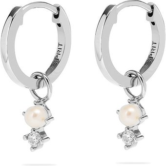 ESPRIT Creolen GLOSSY PEARLS 89041732 925er Silber, Perle, Perle