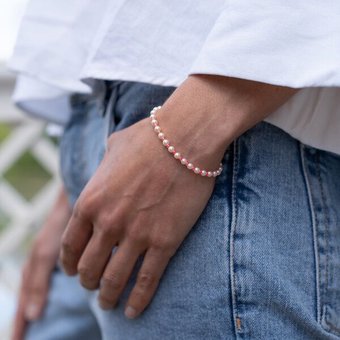 juni Veganes Perlenarmband "Rebell" - in neon pink, orange, blau, rosa oder goldgelb