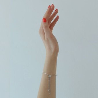 BELLYBIRD Jewellery Armband - Doppelkette mit Pushbutton aus Silber/ Silber vergoldet