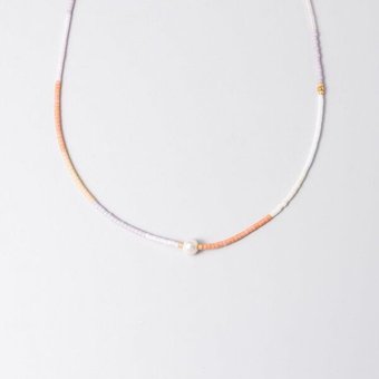 fejn jewelry Kette 'miyuki & pearl' mit Süßwasserperle und bunten Glasperlen