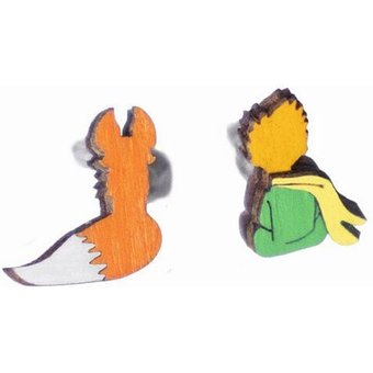 BeWooden Der Kleine Prinz - Ohrstecker mit Holzdetails | Der Prinz und der Fuchs