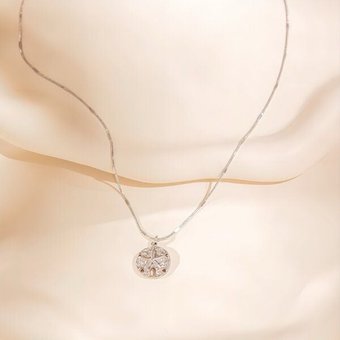ELEKTROPULLI Superfeine zeitlose Kette 1mm schmal mit Anhänger, Set mit Ohrringen