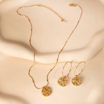 ELEKTROPULLI Superfeine zeitlose Kette 1mm schmal mit Anhänger, Set mit Ohrringen