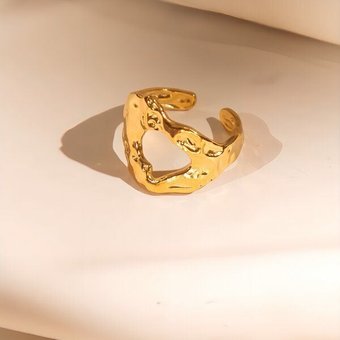 ELEKTROPULLI Größenverstellbarer Hammered Cut Ring