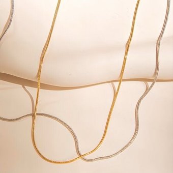 ELEKTROPULLI Superfeine schlichte, zeitlose Kette 1mm schmal und optimal kombinierbar, Längen: 45 cm / 55 cm / 65 cm