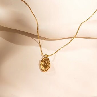 ELEKTROPULLI Superfeine zeitlose Kette 1mm schmal mit BOHO Anhänger, Set mit Ohrringen