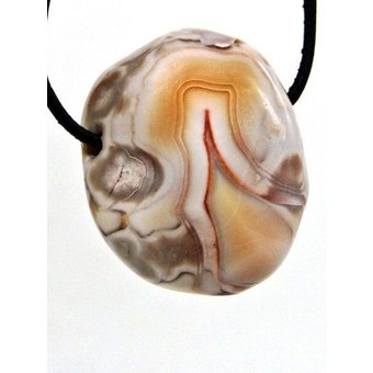 OneWorldMinerals Achat Edelstein pink, Schmuckanhänger, gebohrt, Größe L