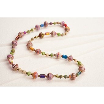 PEARLS OF AFRICA Lange Halskette aus Papierperlen "MUZUNGO LONG"