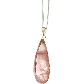 Rosenquarz Tropfen Halskette von Crystal and Sage