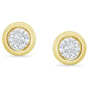 Eppi Bezelohrstecker aus Gold mit 0.3ct synthetischen Diamanten Viorica