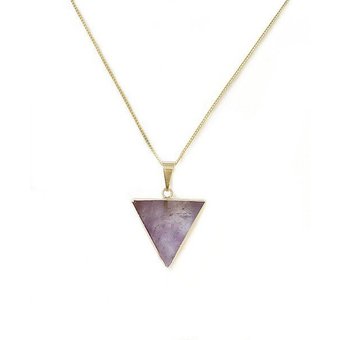 Crystal and Sage Amethyst Dreieck Halskette