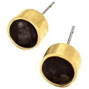 Swahili Coast Messing Ohrstecker - BONE & HORN DOTS - Recycling Messingschmuck