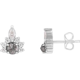 Eppi Ohrringe mit Salt and Pepper Diamanten und Moissaniten Kruno