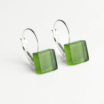 ALEXASCHA Geometrische Ohrringe hängend aus Glas | PUREFORM