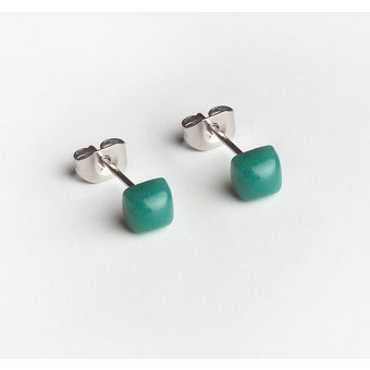 ALEXASCHA Winzige Ohrstecker aus recyceltem Glas | 4mm