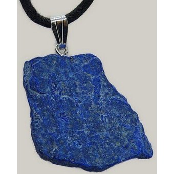 OneWorldMinerals Lapislazuli Anhänger, mit Silberöse, roh belassene Einzelstücke