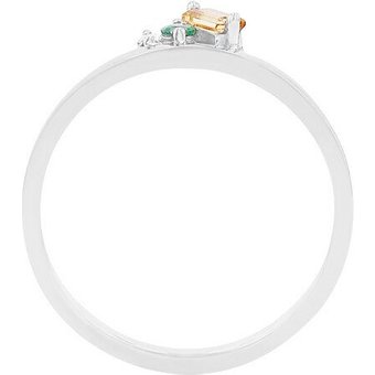 Eppi Cluster-Ring aus Gold mit Citrin, Smaragd und einem Diamanten Dalit
