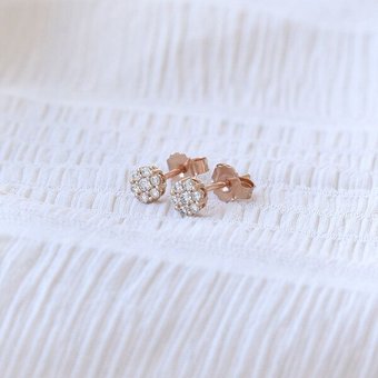 Eppi Silberne Ohrringe mit Lab Grown Diamanten Flowu
