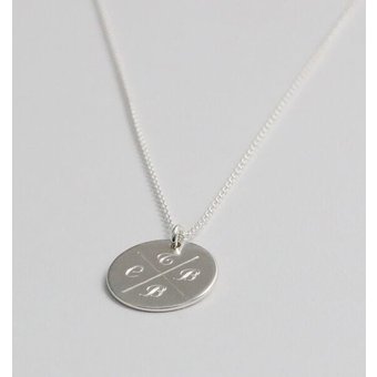 BELLYBIRD Jewellery Personalisierte Gravurkette - Familienkette, 15,5 mm/ Silber/ Silber vergoldet