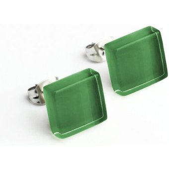 ALEXASCHA Minimalistische Ohrstecker, klein, aus Glas | PUREFORM
