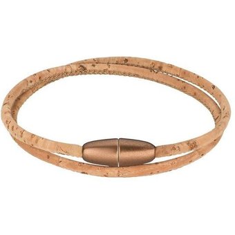 Kork-Deko Filigranes Korkarmband mit Magnetverschluss für Damen natur/ bronze