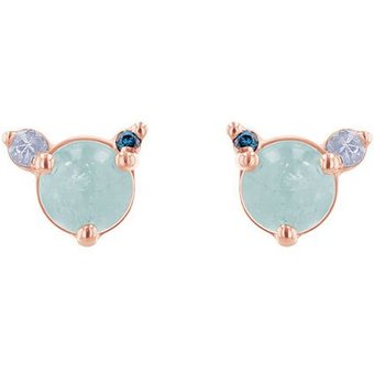 Eppi Ohrstecker mit Aquamarin, Mondstein und blauem Diamanten Turgay