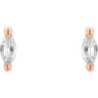 Eppi Minimalistische Ohrstecker mit weiĂźen Saphiren Daina