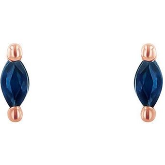 Eppi Minimalistische Ohrstecker mit blauen Saphiren Daina