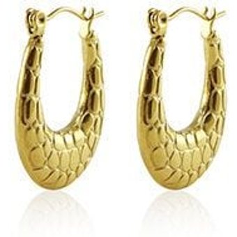 Ovale Creolen mit Animalprint Struktur, Cool & Schick in 18mm x 25mm von Elektropulli