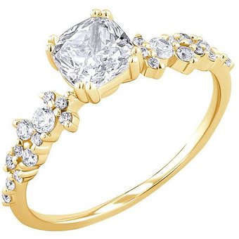 Eppi Verlobungsring mit Moissanit und Lab Grown Diamanten Alys