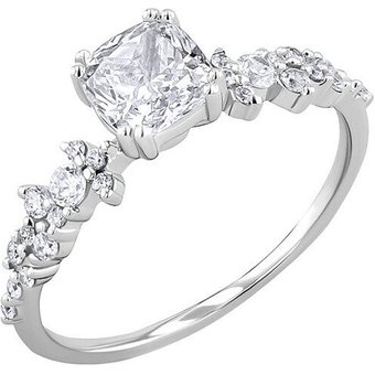 Eppi Verlobungsring mit Moissanit und Lab Grown Diamanten Alys