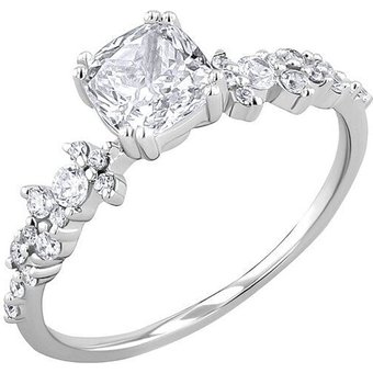 Eppi Verlobungsring mit Moissanit und Lab Grown Diamanten Alys