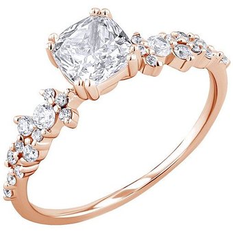 Eppi Verlobungsring mit Moissanit und Lab Grown Diamanten Alys