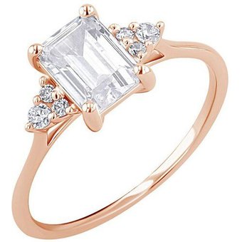 Eppi Verlobungsring mit Moissanit und Lab Grown Diamanten Miha