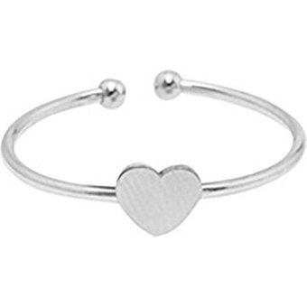 Größenverstellbarer Fine Heart Ring ca. Ø 17 - 19mm von Elektropulli