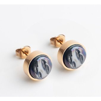 ALEXASCHA Edelstahl Ohrstecker mit Glasstein | Roségold